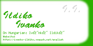 ildiko ivanko business card